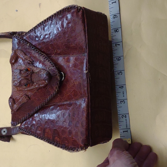 Vintage Crocodile Alligator Leather purse AS Is circa 40s/50s - Picture 3 of 11